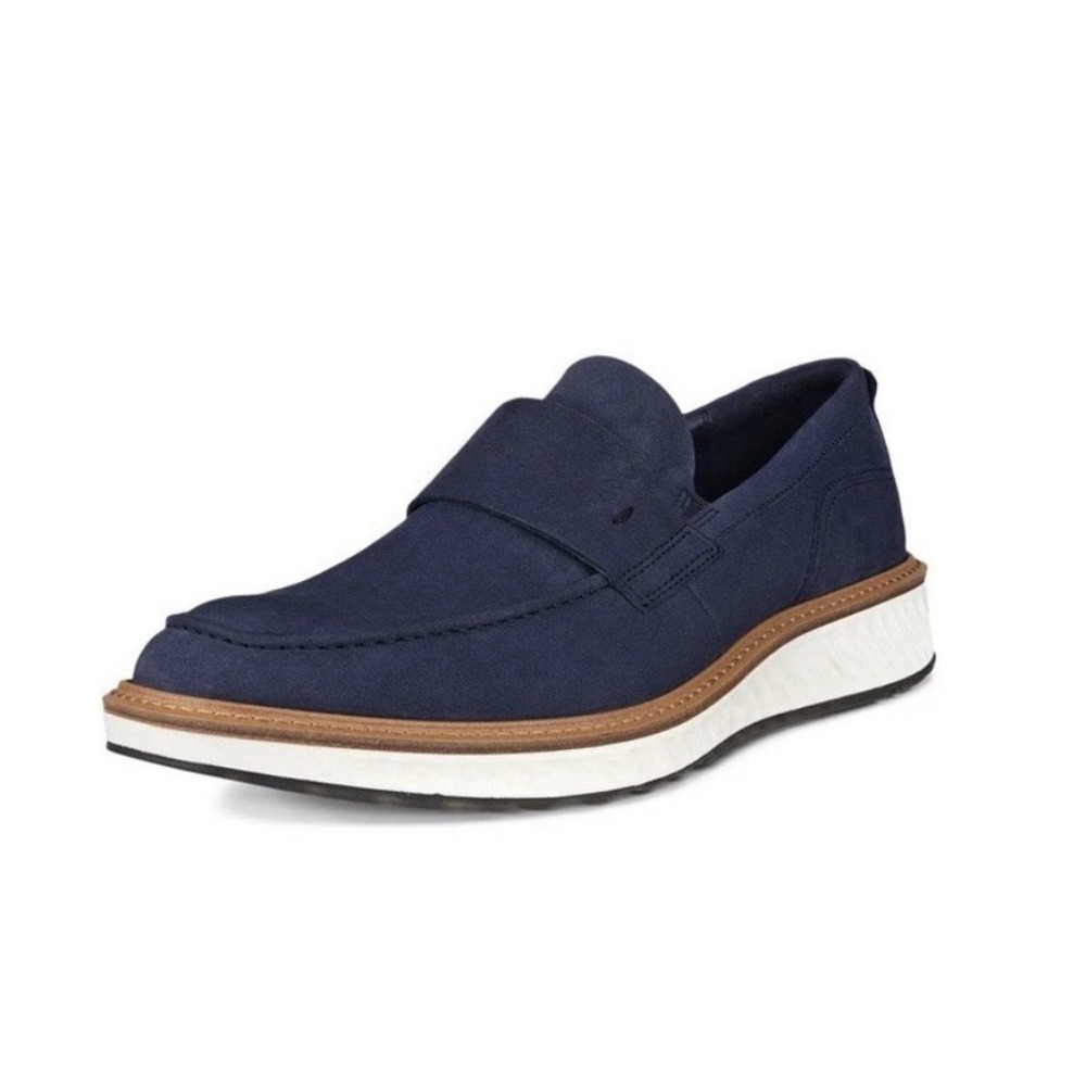 New ECCO Men's St.1 Hybrid Night Sky Blue Penny Loafer Shoes EU 42